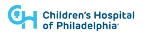 Logo of Children's Hospital of Philadelphia featuring a stylized "CH" in light blue with a child's silhouette. The text "Children’s Hospital of Philadelphia" is in dark blue to the right.